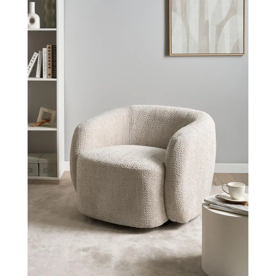 TORE - Draaifauteuil - Beige - Polyester