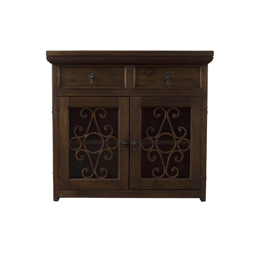 Handmade Solid Reclaimed Barn Wood & Wrought Iron Hardware Buffet & Sideboard 39 Width - N/A