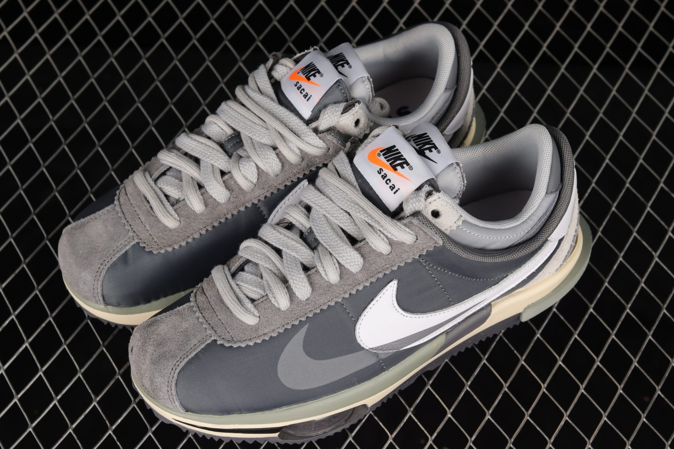 Sacai x Nike Zoom Cortez 4.0 Dark Grey White Green