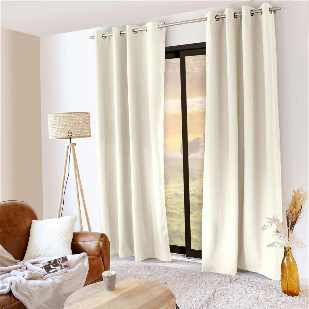 - Rideau occultant  polyester Blanc 140 X 240