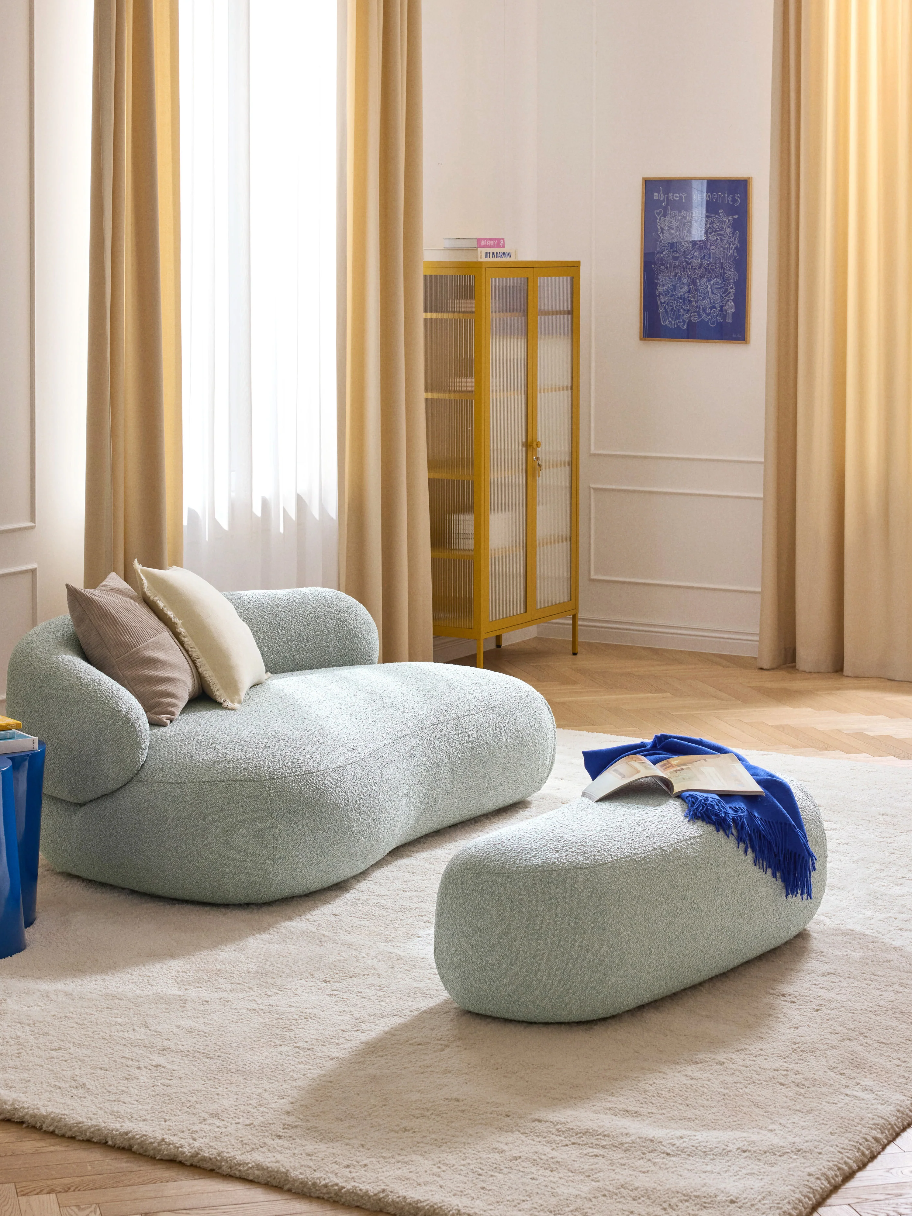 XL Sofa-Hocker Alba aus Bouclé