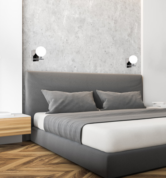 Lampa kinkiet RAISA chromowy 1x40w g9 klosz biały