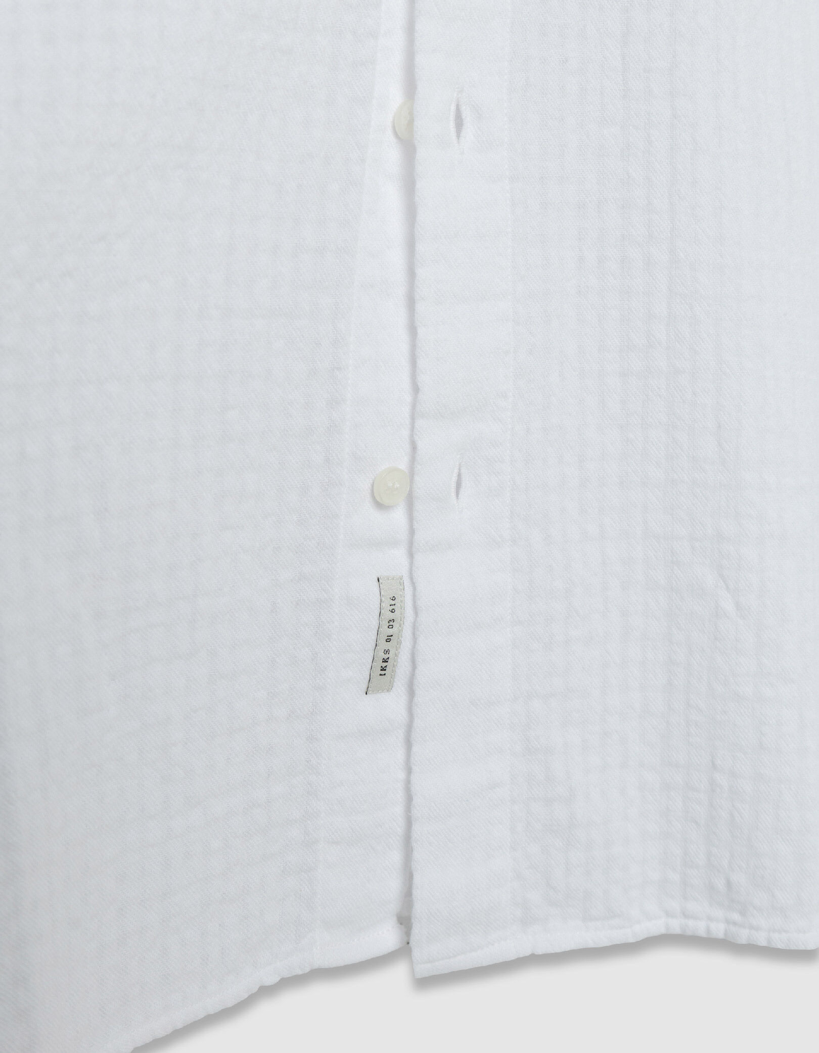 Chemise regular blanche armurée relief carreaux Homme