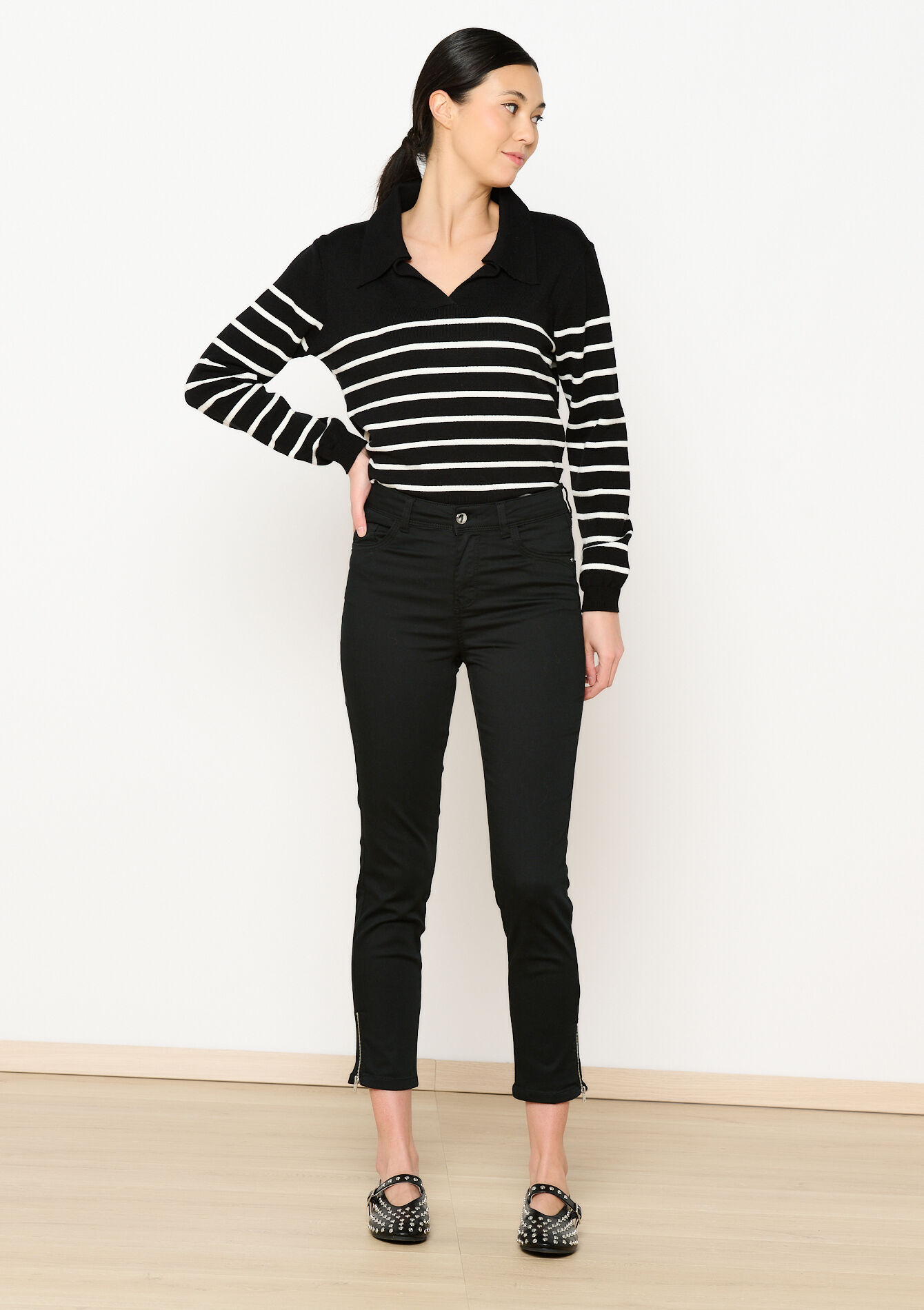 Slimfit broek met rits