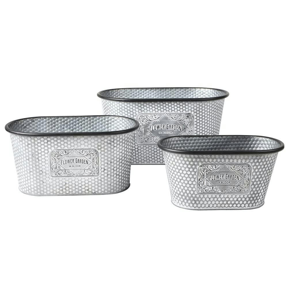 - Lot de 3 jardinières métal Bloom