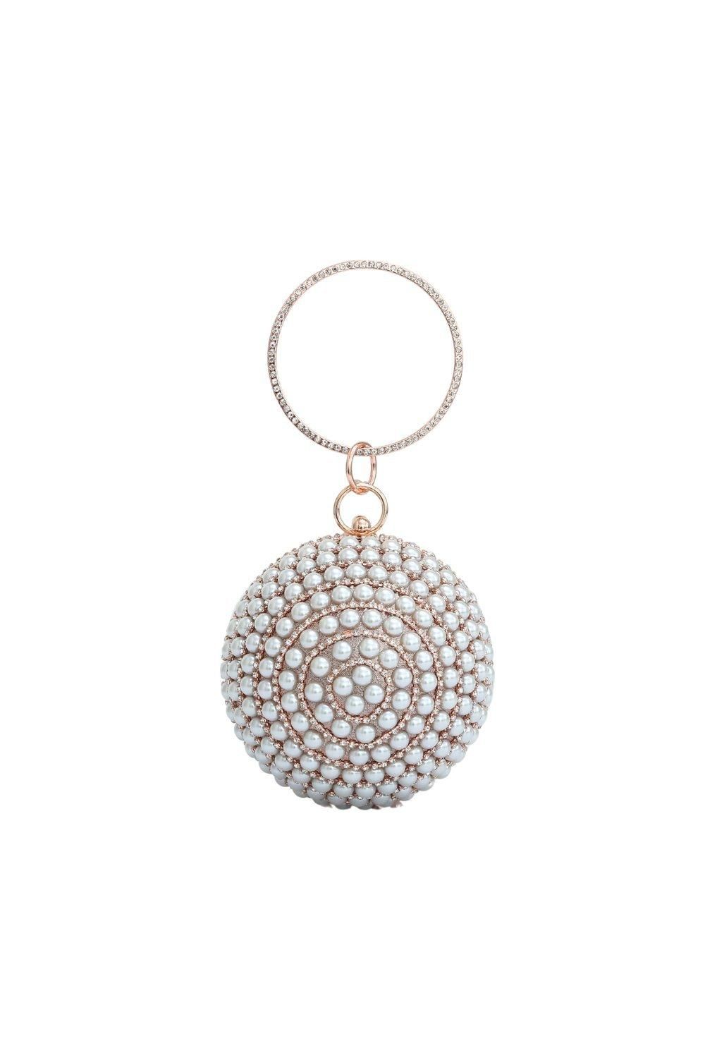 Fontanella Fashion Balle Pearl Embellished Ball Shaped Evening Clutch Bag