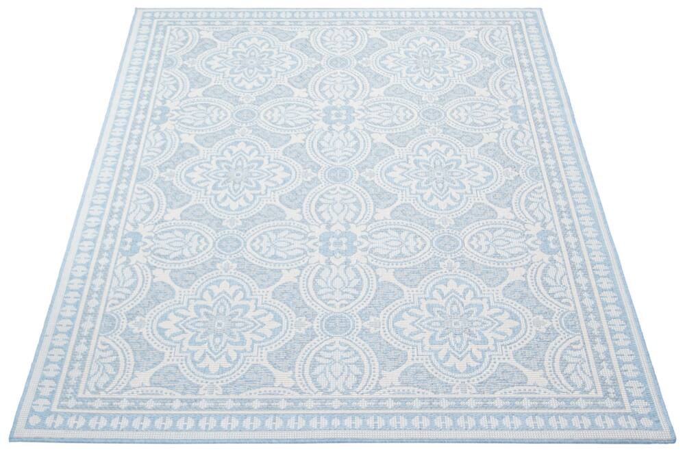 ECARPET Veranda Traditional Indoor/Outdoor Area Rug, Light Blue, Assorted Sizes