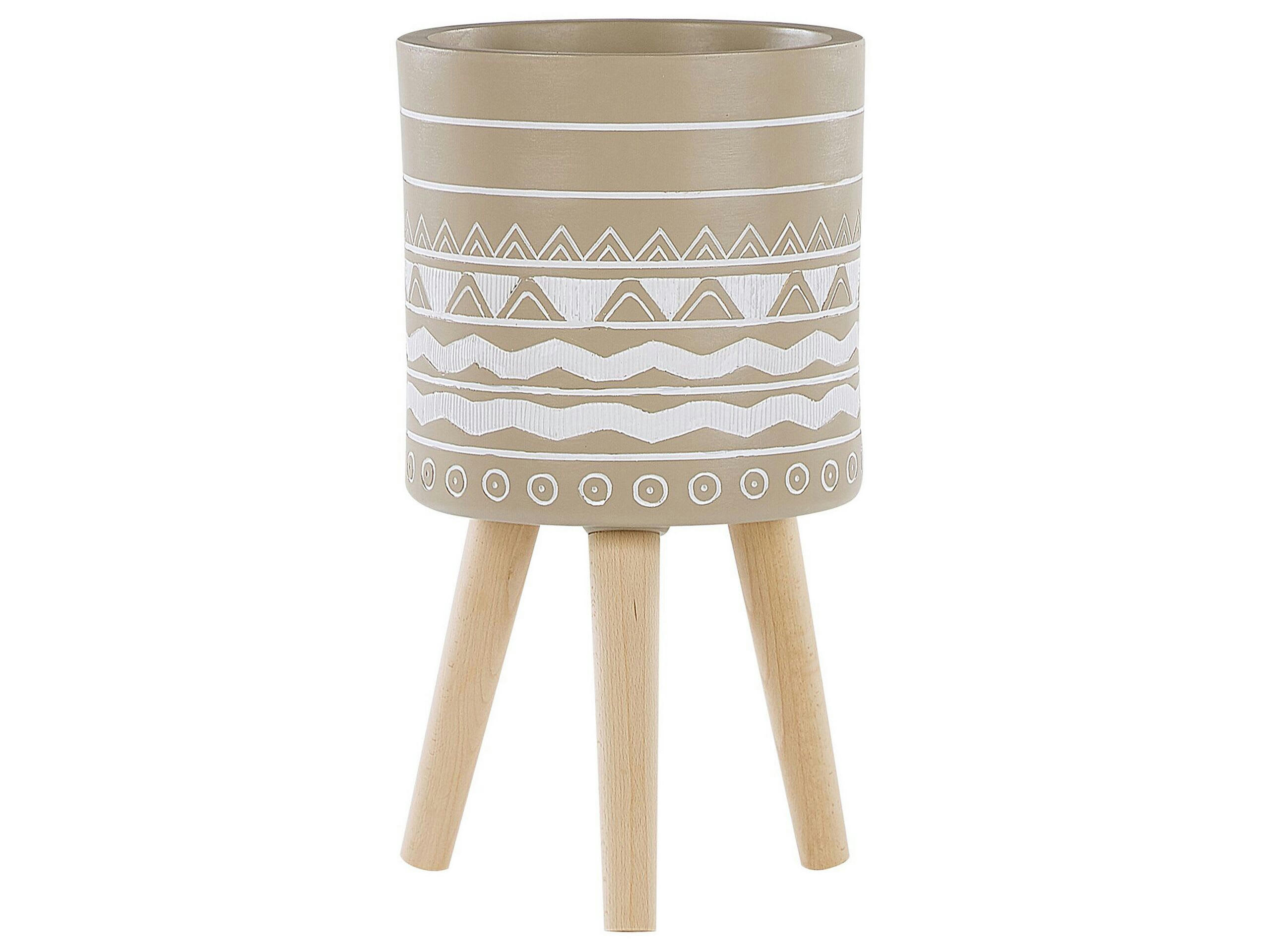 MILINA - Cache-pot d'extérieur en matériaux synthétiques beige H55