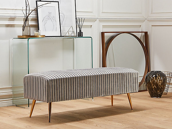 Banc PATERSON Velours Gris clair
