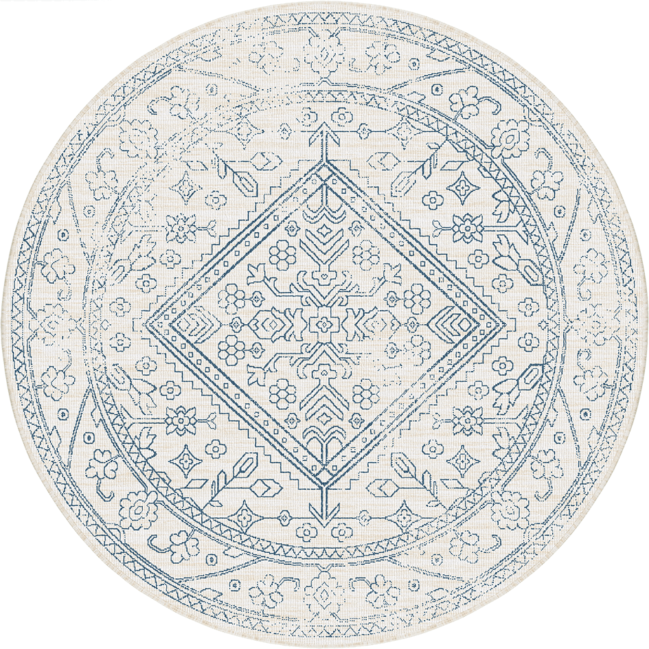 Rond buitenkleed Nova blauw - Interieur05