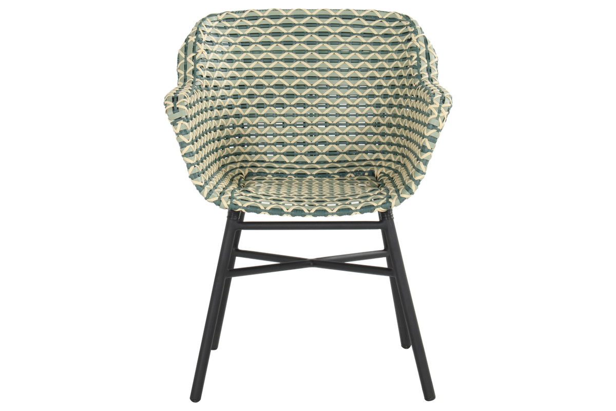 Hartman Tuinstoel Delphine - Groen Wicker - Zithoogte 43cm