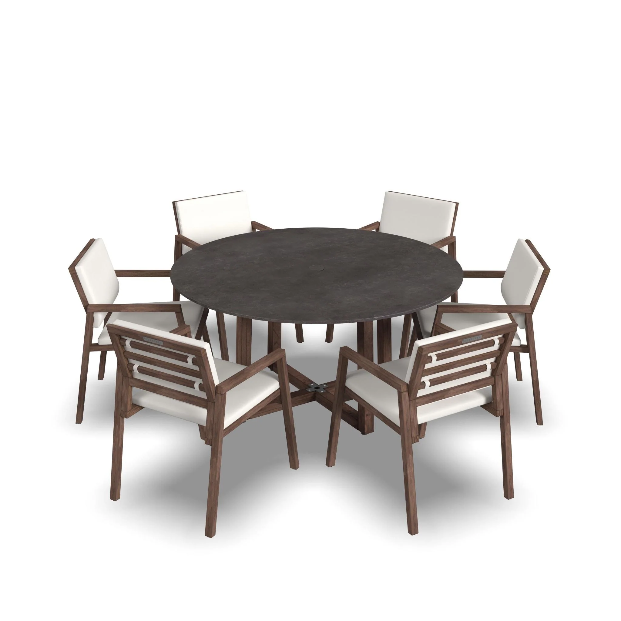Nova FSC-Certified Acacia Wood 7-Piece Dining Set with Sunbrella Performance Fabric Cushions by Flexsteel - 60 x 30 x 60