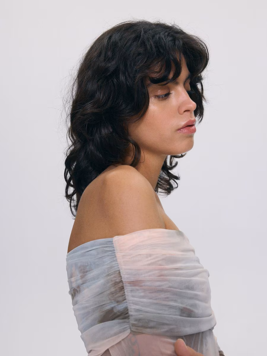 Mesh Jersey Long Sleeve Top