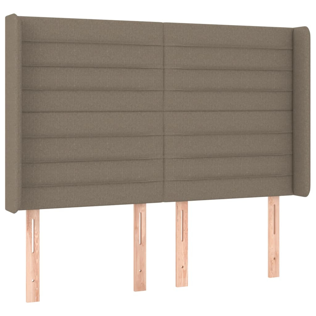 Wezgłowie Taupe 147 x 16 x 118/128 cm Tkanina vidaXL