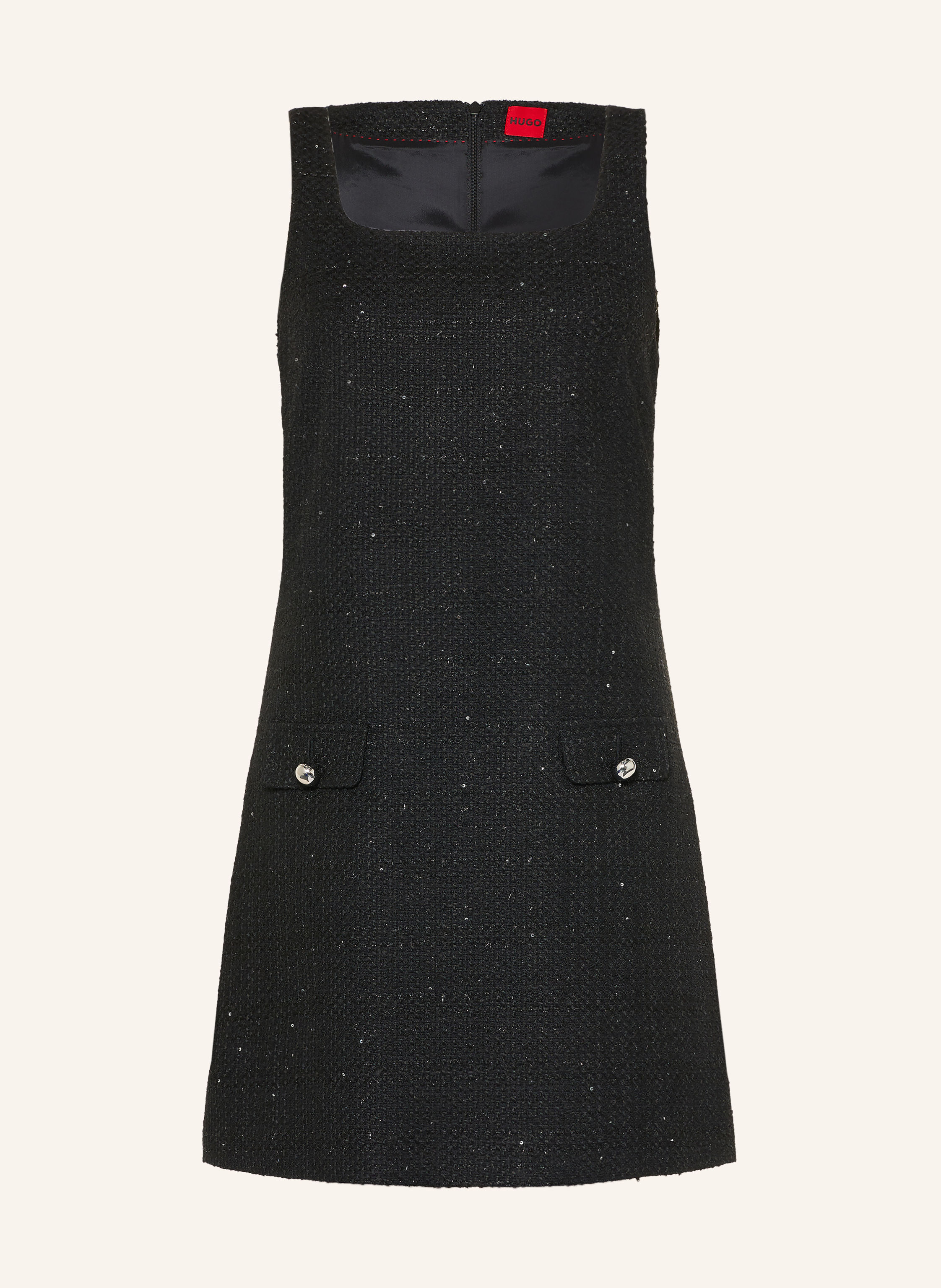 HUGO Bouclé-Kleid KALIFE mit Pailletten und Glitzergarn