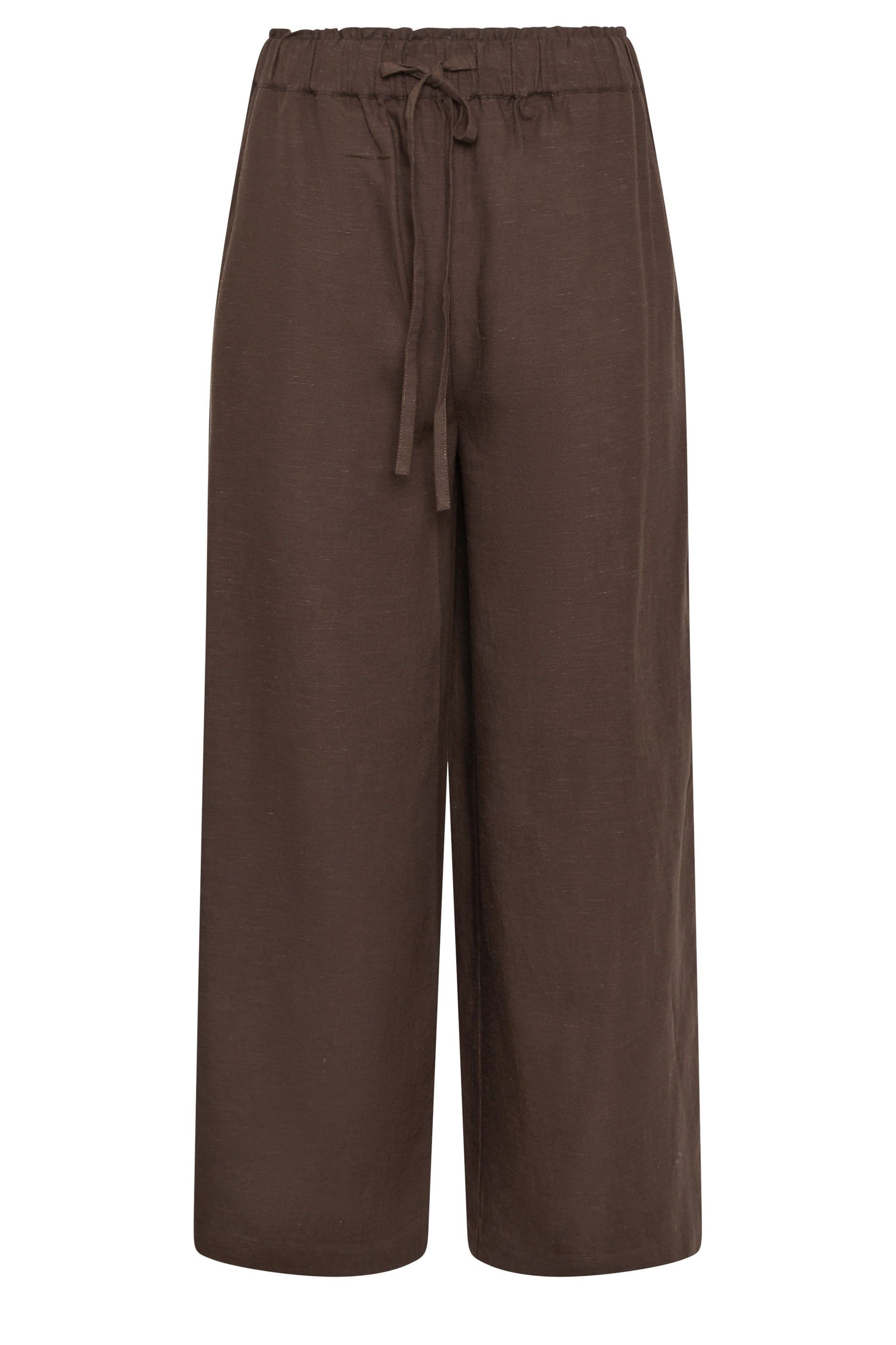 Long Tall Sally Tall Linen Cropped Wide Leg Trousers