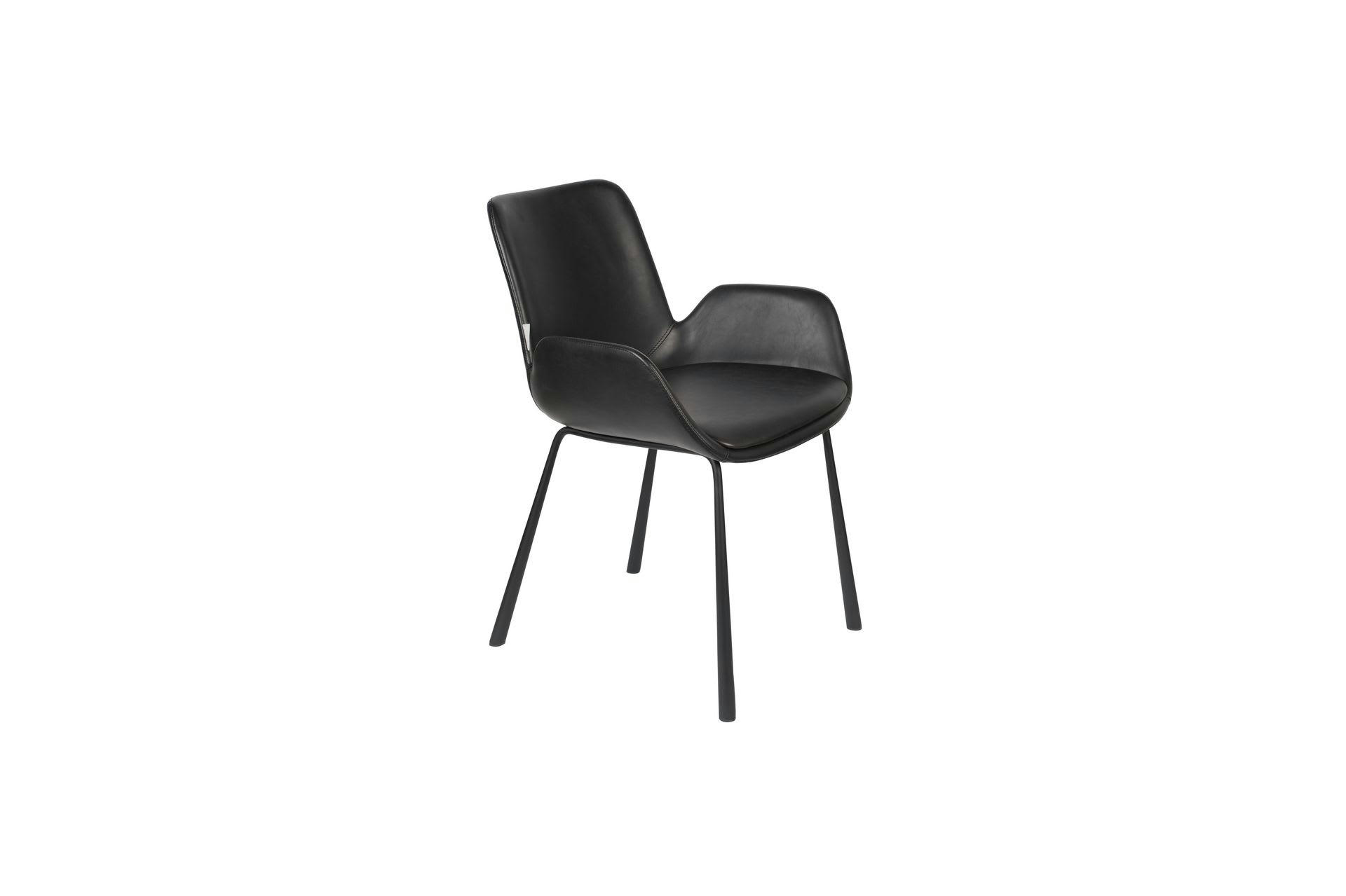 BRIT - Fauteuil en cuir noir