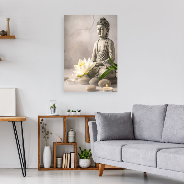 Obraz do salonu sypialni kuchni biura, Budda kamienie zen spa 20x30