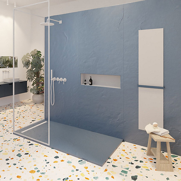 Niche design 40x20 cm semi encastree en acier inox couleur blanche