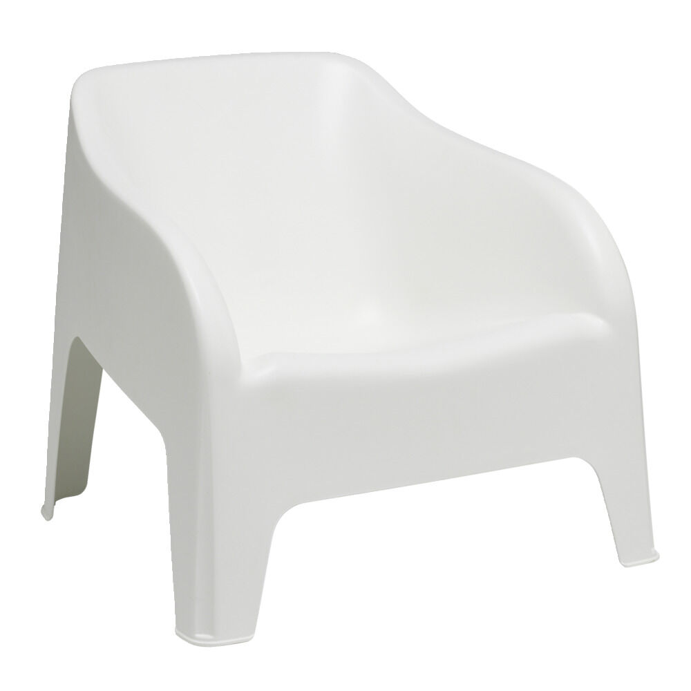 Fauteuil de jardin Gary plastique blanc 80xP77xH70cm