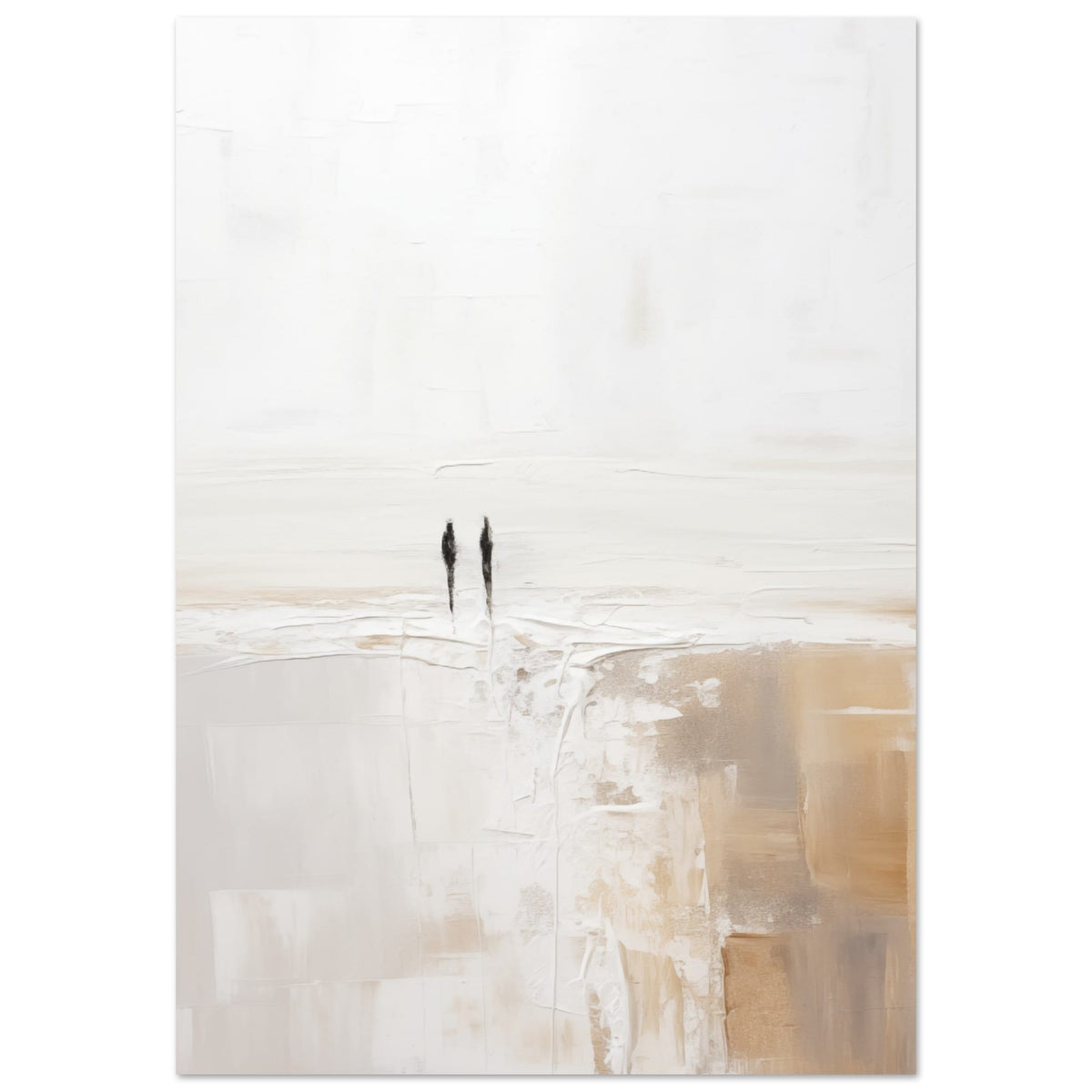 Artfulprints Poster Abstract - Silhouettes 2  - 70x100 cm - Wit
