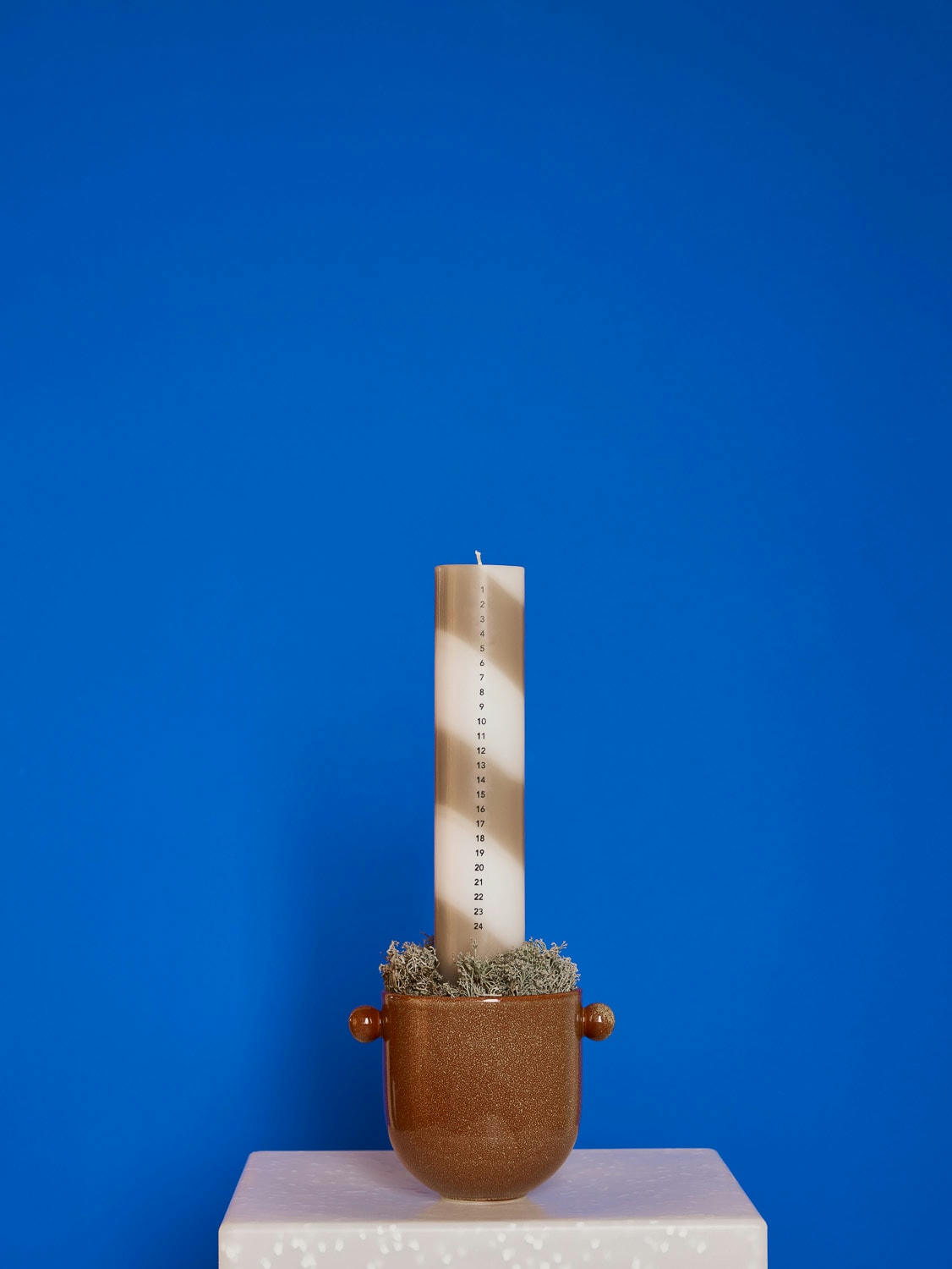 SAGA - Pot marron en grès Ø15,5xH12,5cm