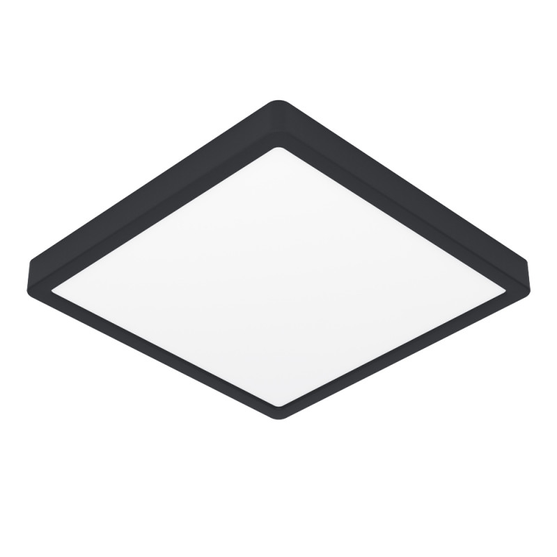 Plafonnier LED Fueva 5 noir 28,5 x 28,5 cm blanc chaud 2400 lm 20,5 W EGLO