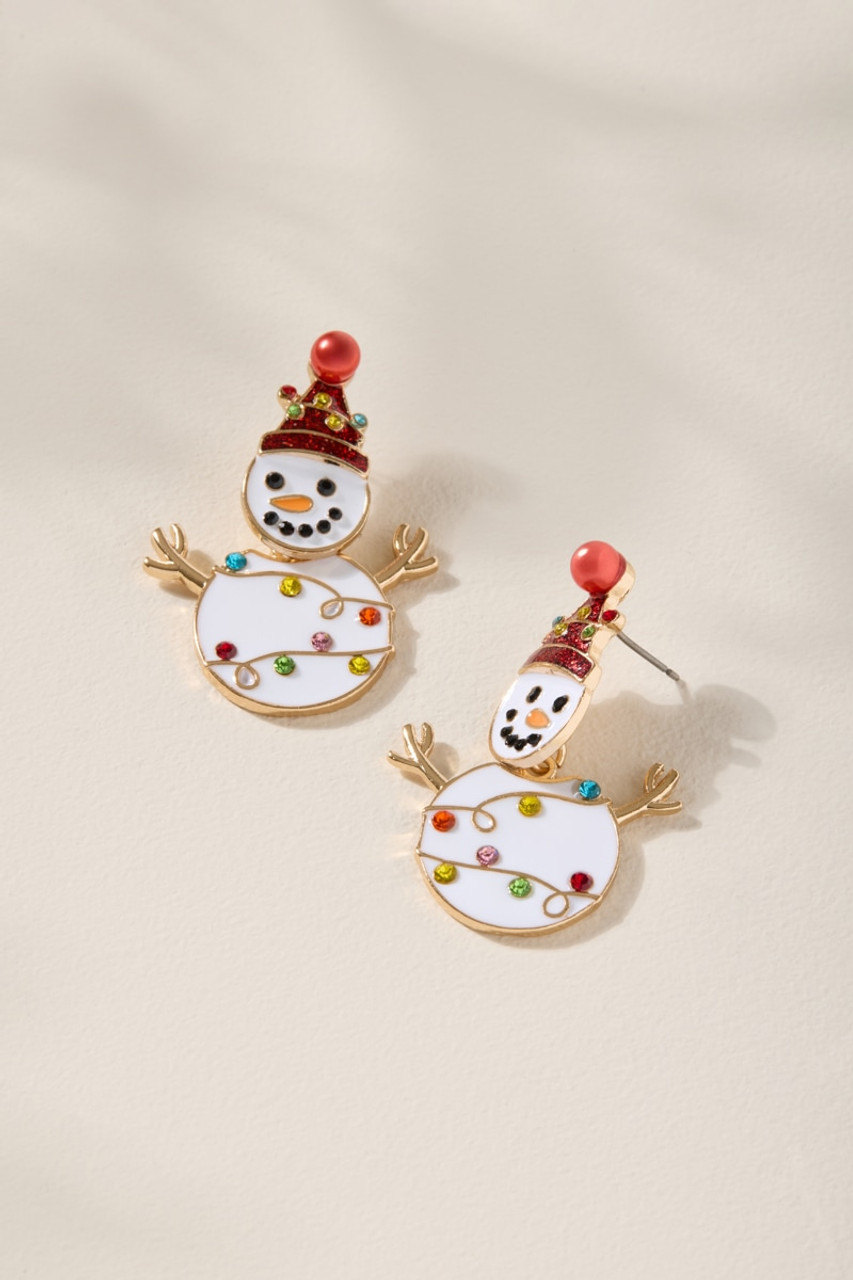 Snowman Drop Earrings