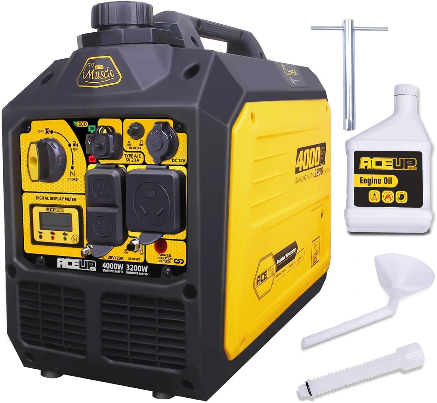 Aceup Energy 4000 Watt Inverter Generator Portable 149cc  Gas Powered Generator Quiet for Home  RV-Ready  EPA Compliant