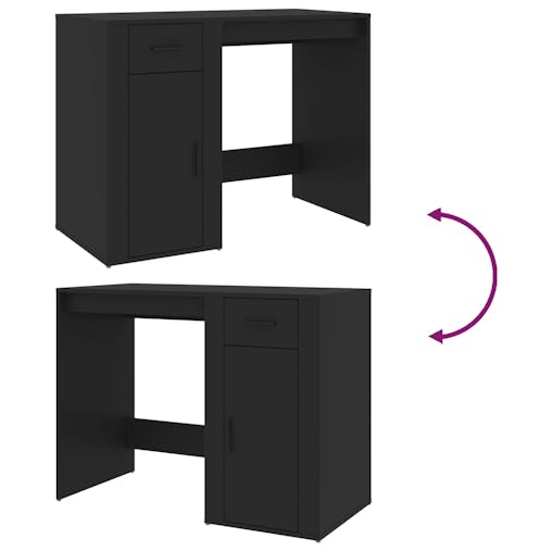 NNEVL Desk Black 100x49x75 cm Engineered Wood
