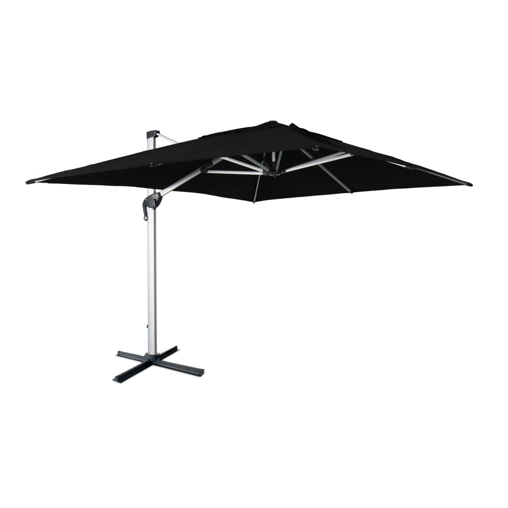 PYLA - Parasol déporté en aluminium et toile en agora noir 3x4m