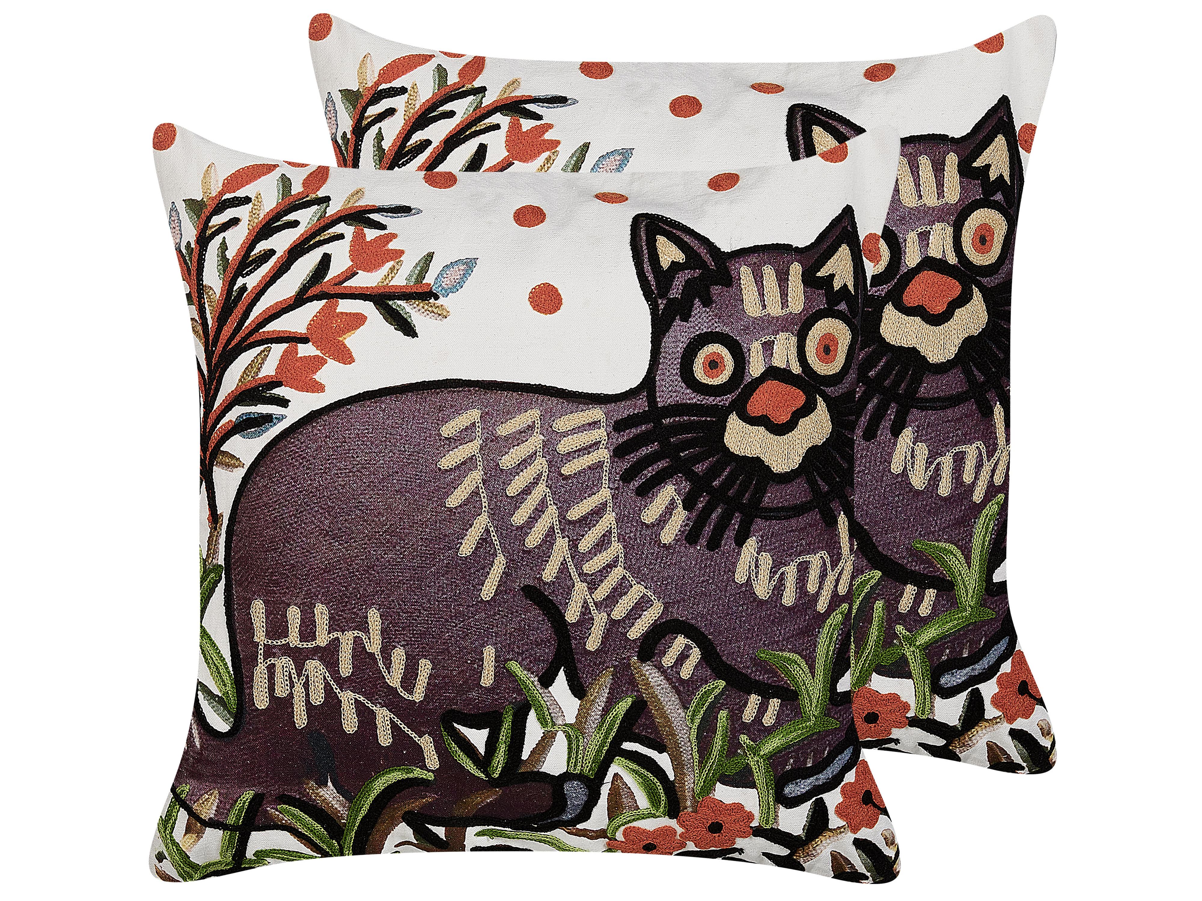 Throw Cushion PHUSRO Cotton 50 x 50 cm Multicolour Animal Pattern