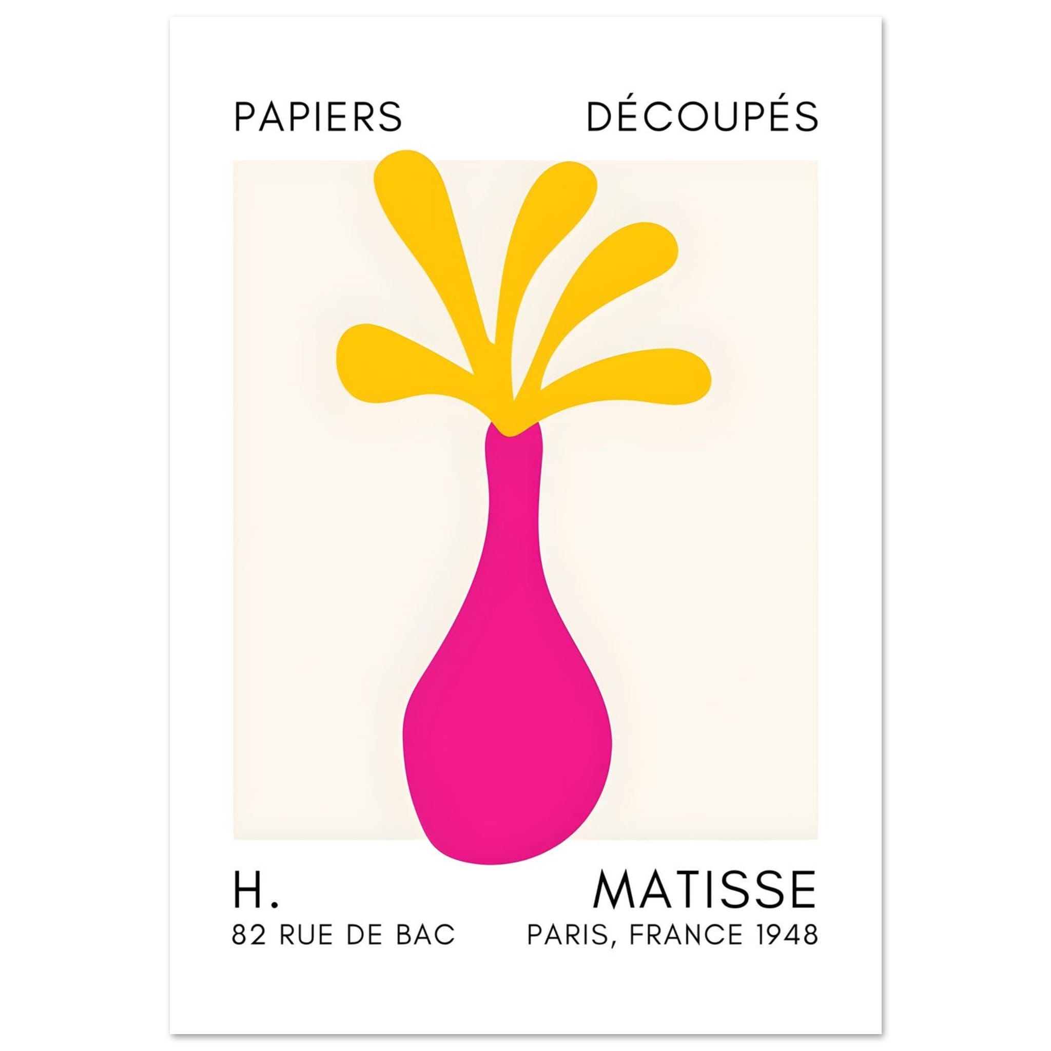 Artfulprints Poster Matisse - Ocean flower yellow/pink  - 70x100 cm - Meerkleurig