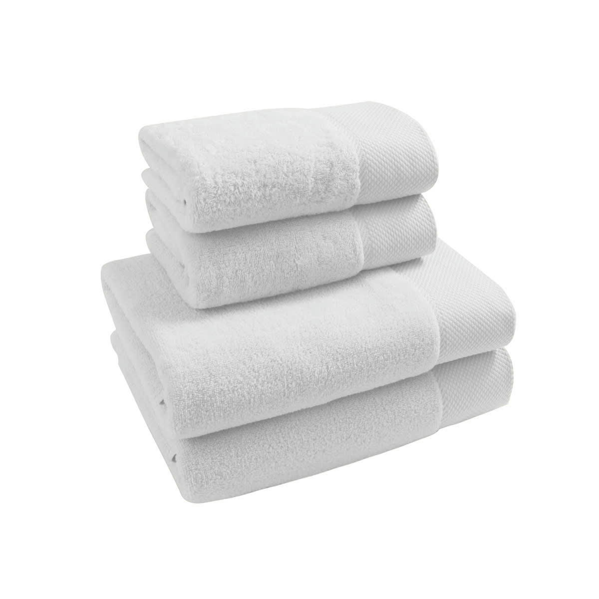 SENSOFT - Ensemble de bain 4 pièces en coton peigné Zéro Twist Blanc