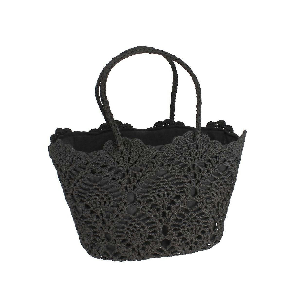 MIA - Panier en crochet noir