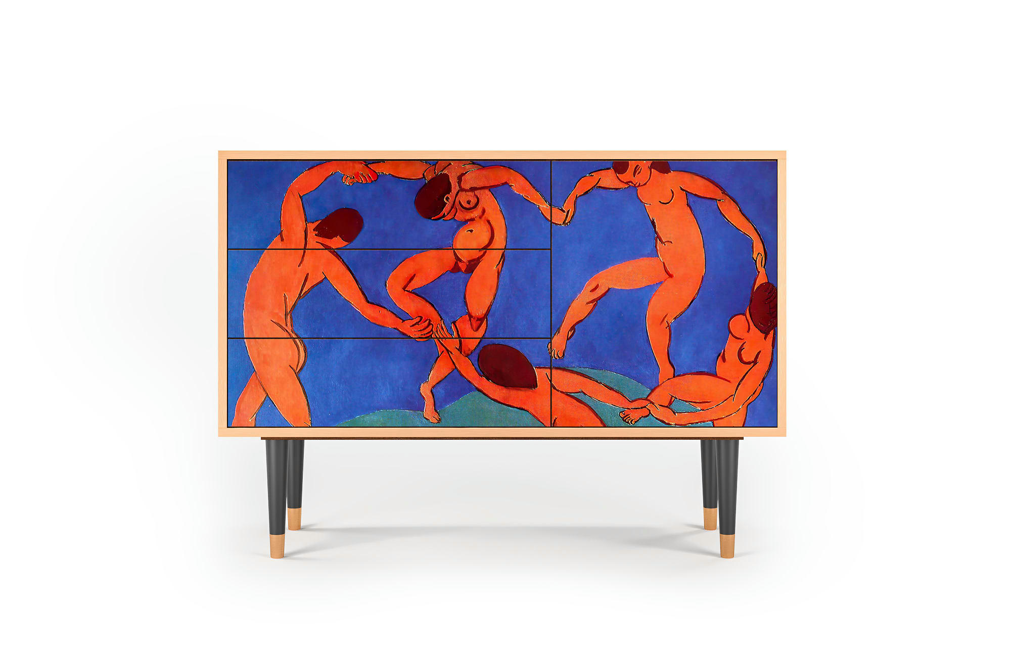 THE DANCE BY HENRI MATISSE - Buffet  multicolore 3 tiroirs et 1 porte L 115 cm