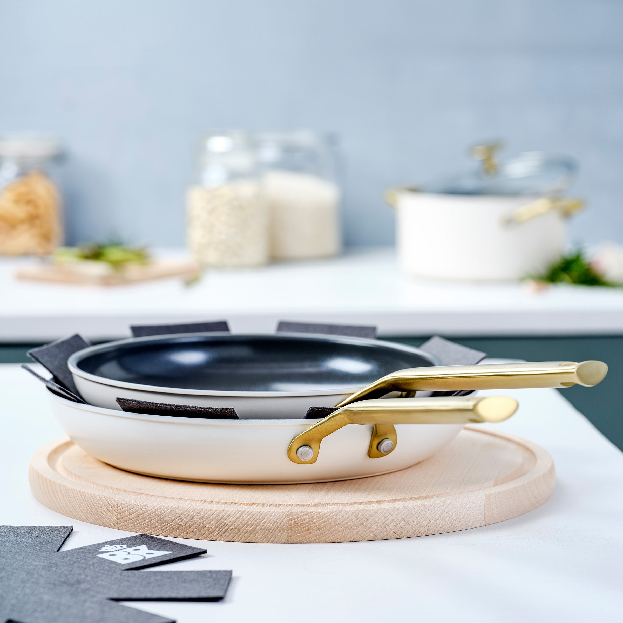 BK Sublime Koekenpannenset Ø 24 cm + Ø 28 cm - Crème