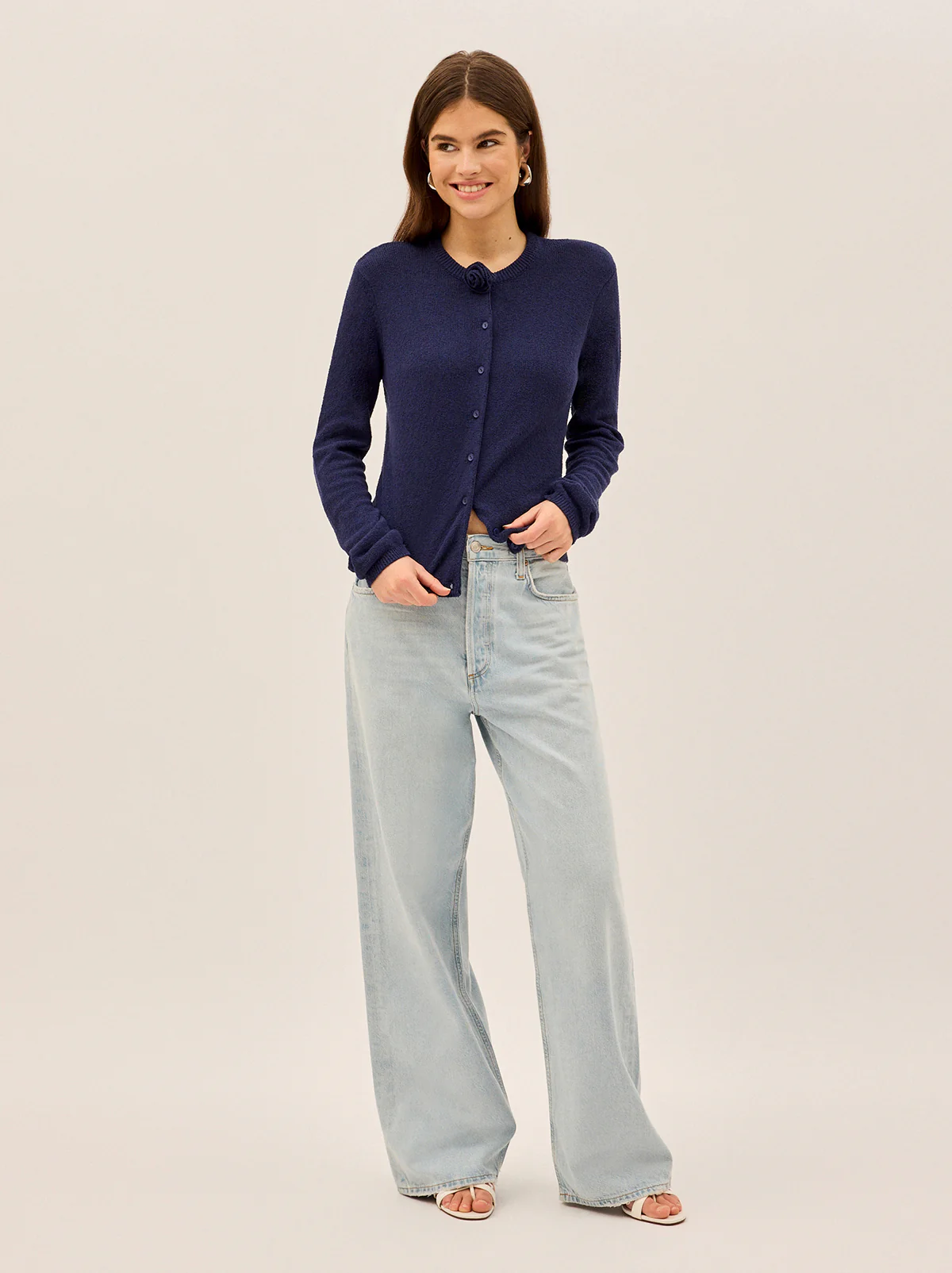 Cassandra Navy Knit Cardigan