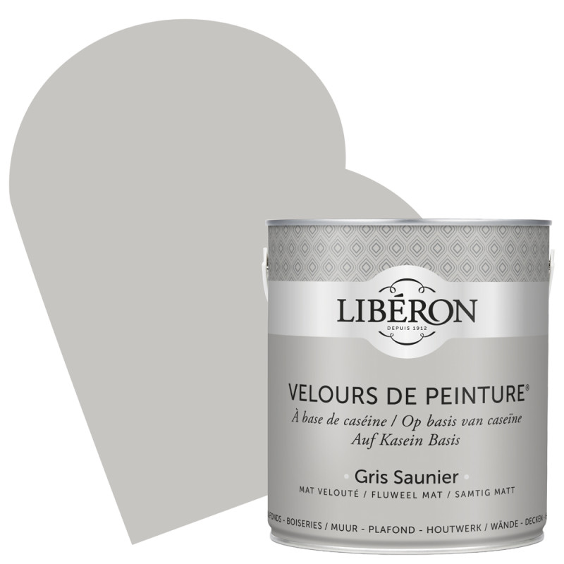 Peinture pour murs Velours de Peinture gris saunier mat 2,5 L LIBERON