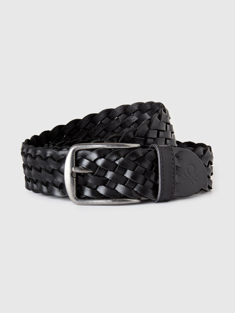Braided leather belt