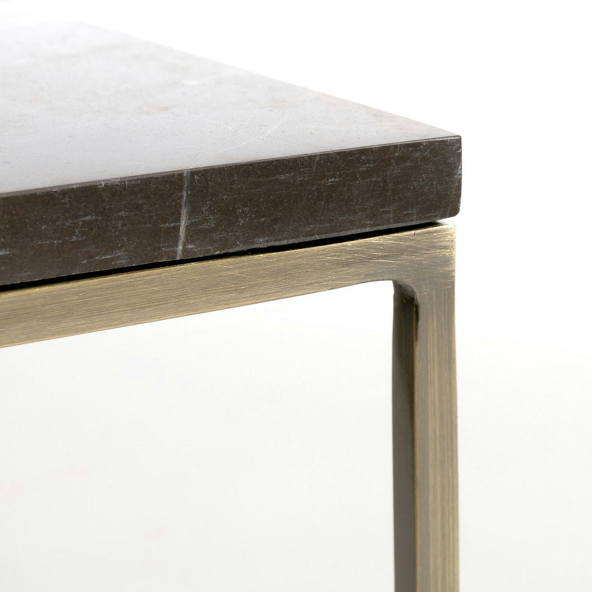 Table basse effet laiton vieilli/marbre, Mahaut