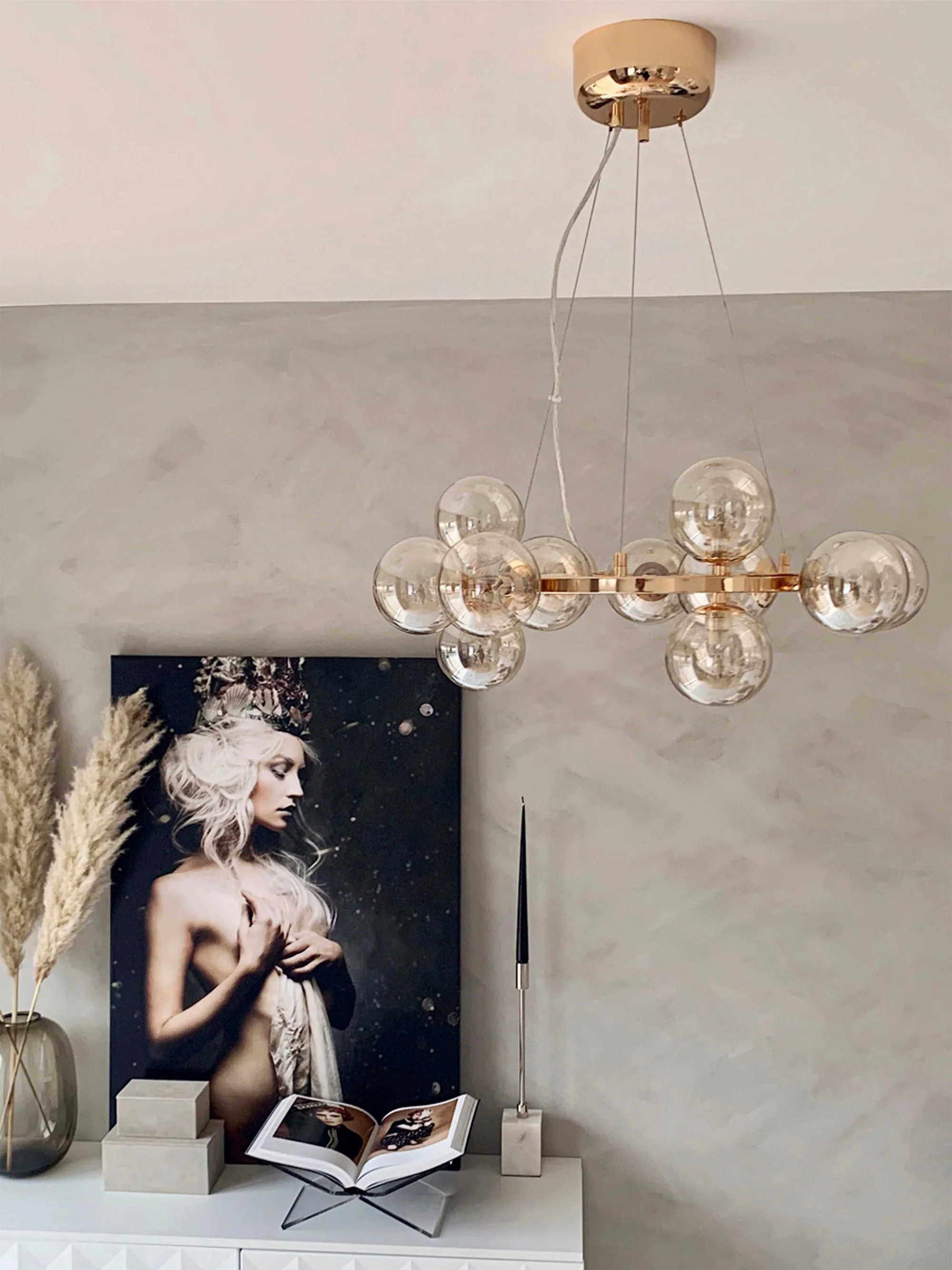 Mundgeblasene LED-Pendelleuchte Splendor