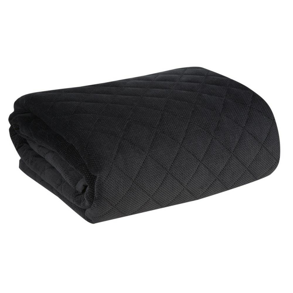 Narzuta 170x210 Milo czarna romby geometria welurowa