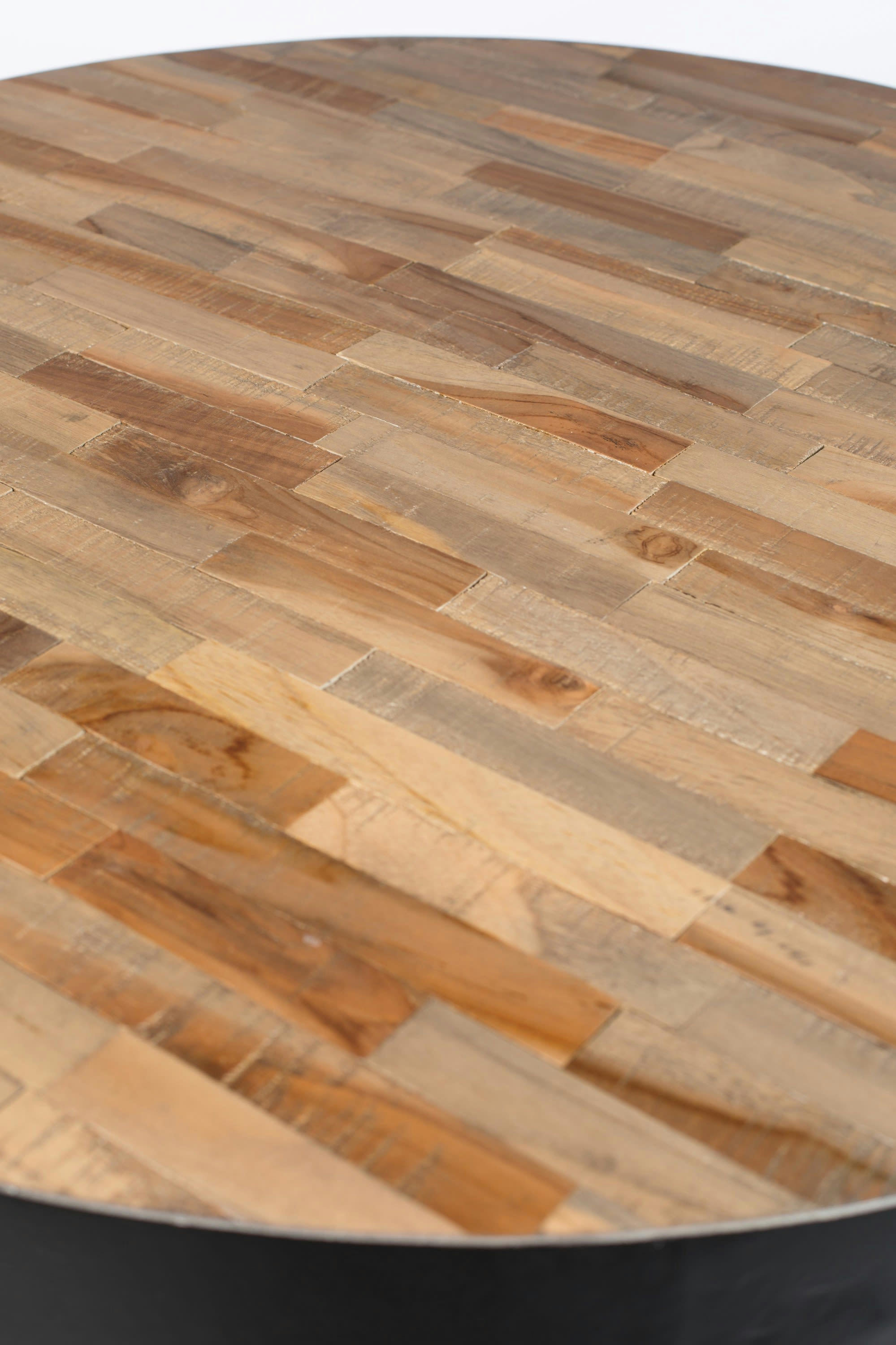 MAZE - Table de comptoir ronde en bois beige