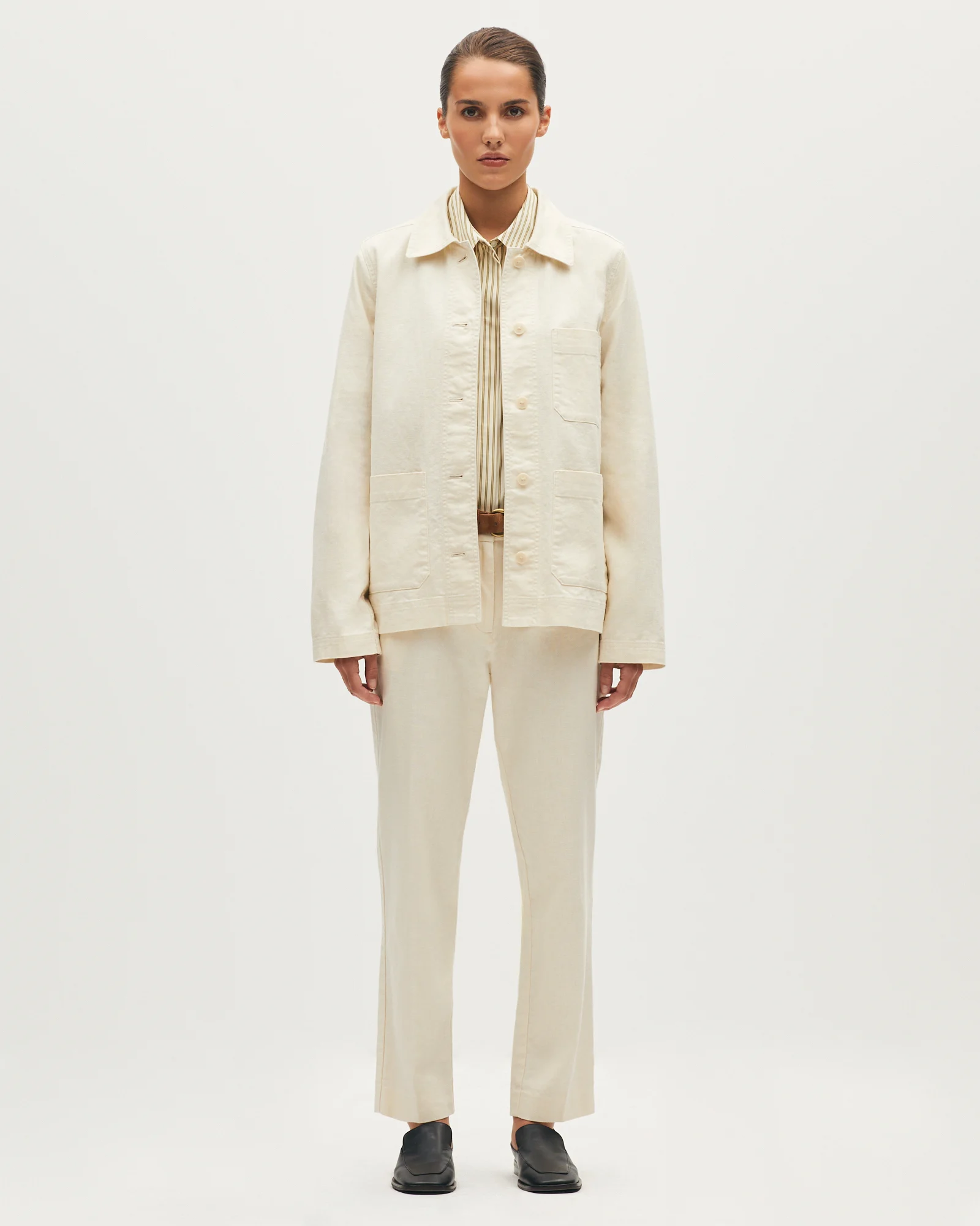 Veste workwear en lin et coton