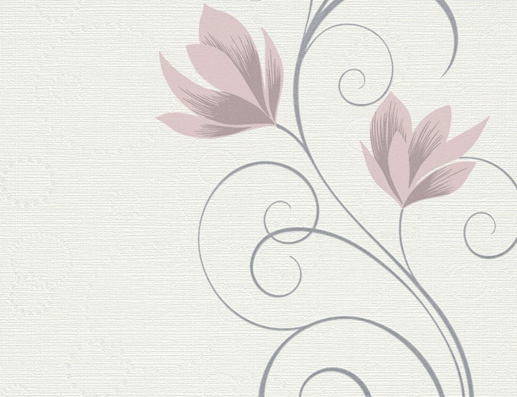 Vliestapete Blume Flitter Rosa