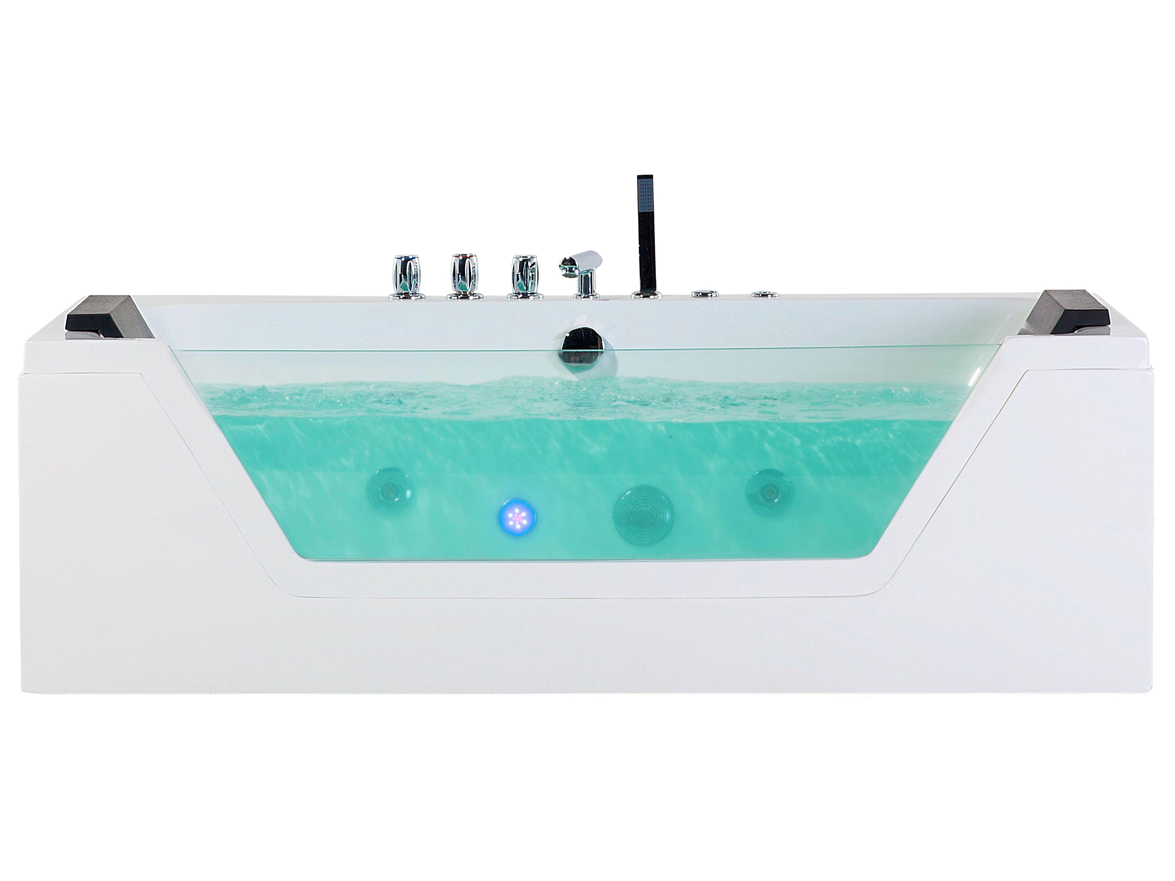 Corner Hot Tub with LED SAMANA 1530 x 710 mm White