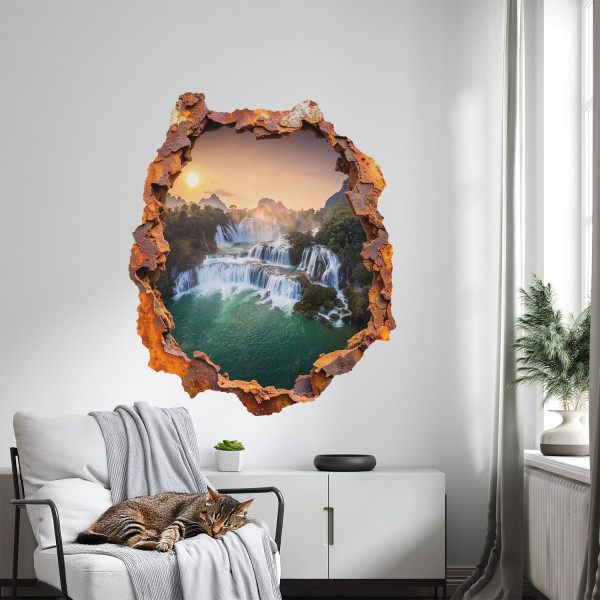 Naklejka wyrwa w ścianie naturalna panorama dziura 3D 66x80