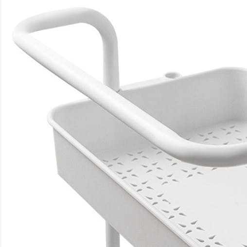 SOGA 2X 3 Tier Steel White Movable Kitchen Cart Multi-Functional Shelves Storage Organizer with Wheels