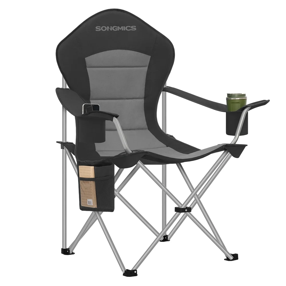 Chaise de camping pliante confortable avec dossier haut